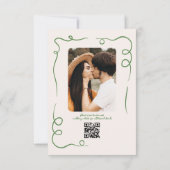 Save The Date Main Whimsical Tirée Mariage Photo Vert (Dos)