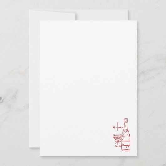 Save The Date Main Whimsical Tirée Mariage Rouge Enregistrer La  (Dos)