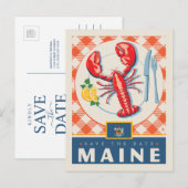 Save the date | Maine Uitnodiging Briefkaart (Voorkant / Achterkant)