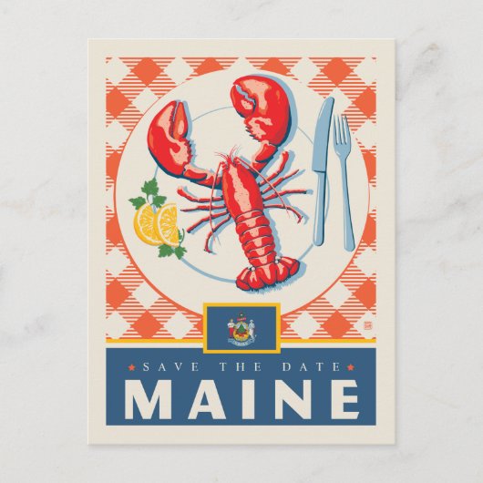 Save the date | Maine Uitnodiging Briefkaart (Voorkant)