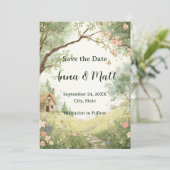 Save The Date Maison de Campagne Enregistrer la Date | Aquarelle (Debout devant)