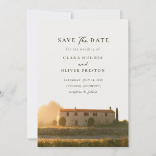 Save The Date Maison de campagne toscane en pierre avec toit de