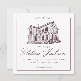 Save The Date Maison Merrimon-Wynne Croquis Enregistrer la Date