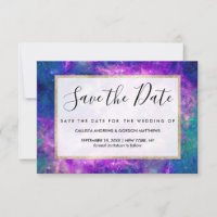 Majestic Teal Purple Starry Space Nebula