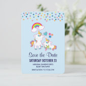 Save The Date Mama mignonne et bébé licorne magique Illustré (Debout devant)