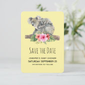 Save The Date Maman & Bébé Koala Ours Baby shower d'aquarelle mi (Debout devant)