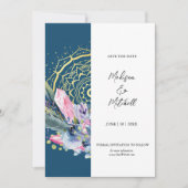 Save The Date Mandala doré Cristal rose Boho Main de Fatma Maria (Devant)