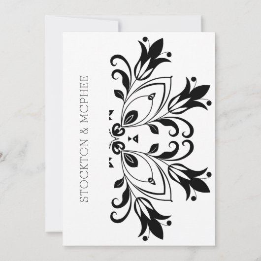 Save The Date Mandala Floral Noir (Dos)