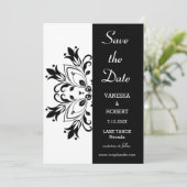 Save The Date Mandala Floral Noir (Debout devant)
