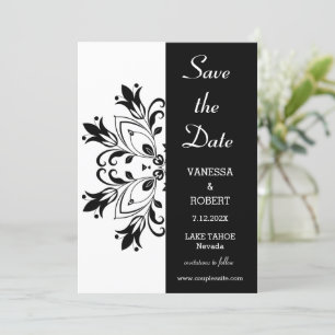 Save The Date Mandala Floral Noir