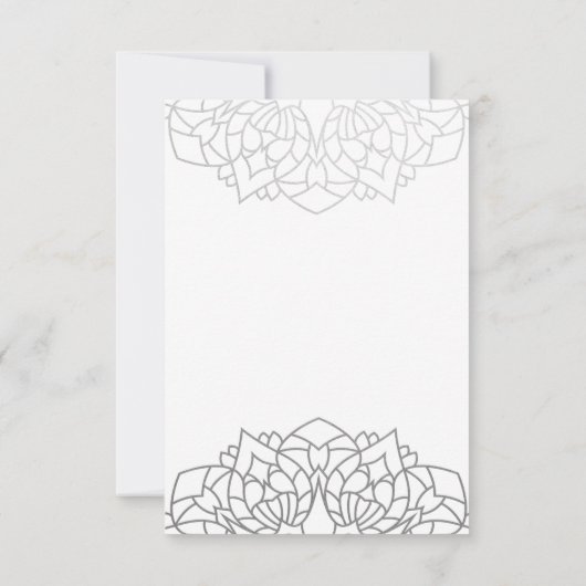 Save The Date Mandala Motif Silver Grey Mariage personnalisé (Dos)