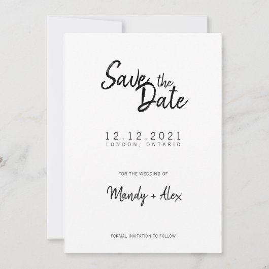 Save The Date Mandy Minimalist Simple Enregistrer la date (Devant)