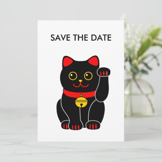 Save The Date Manekineko-Lucky chat (chat qui fait signe) (Debout devant)
