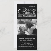 Save The Date Mangez, buvez et soyez mariés - Photo Enregistrer  (Devant)