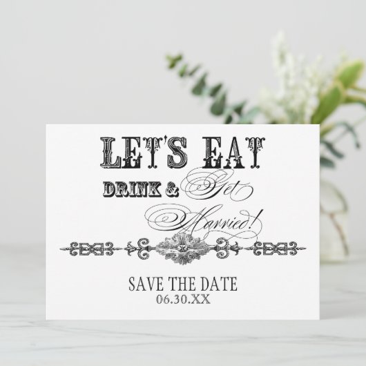 Save The Date Mangez, buvez Mariez-vous Économisez la date Annon (Debout devant)