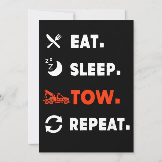Save The Date Mangez Sleep Tow Repeat Tow Truck Driver Cadeau (Devant)