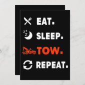 Save The Date Mangez Sleep Tow Repeat Tow Truck Driver Cadeau (Devant / Derrière)