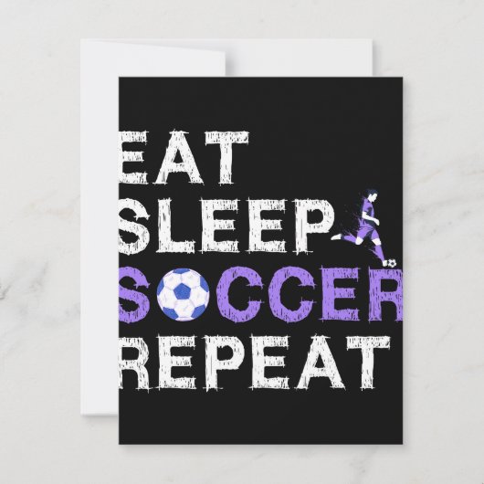 Save The Date Mangez+Sommeil+soccer+Répéter (Devant)
