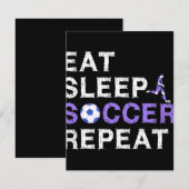 Save The Date Mangez+Sommeil+soccer+Répéter (Devant / Derrière)