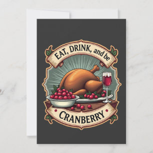 Save The Date Mangez un verre et soyez une canneberge Thanksgivi