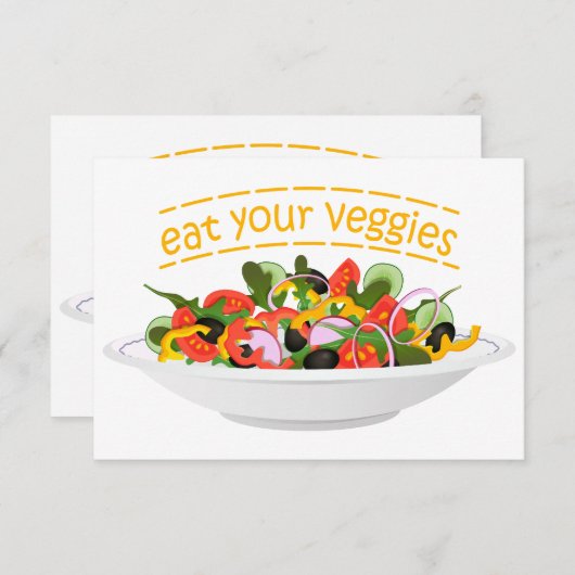 Save The Date Mangez vos Légumes Citer salade fraîche mélange bo (Devant / Derrière)