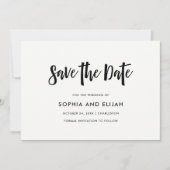 Save The Date manuscrit et moderne | Noir et blanc (Devant)