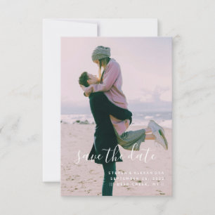 Save The Date Manuscrit et photo simples de Minimalistic
