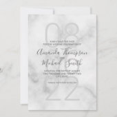 Save The Date Marbre blanc classique Mariage de script moderne (Devant)