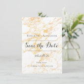 Save The Date Marbre blanc et or (Debout devant)
