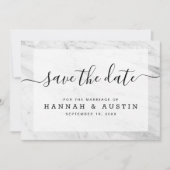 Save The Date Marbre blanc simple moderne Mariage élégant (Devant)