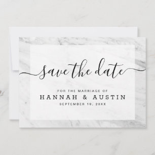 Save The Date Marbre blanc simple moderne Mariage élégant