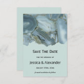 Save The Date Marbre Classé Enregistrer Le Mariage Date (Devant / Derrière)