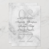 Save The Date Marbre classique Mariage élégant Enregistrer la da (Devant / Derrière)
