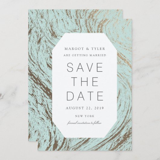 Save The Date Marbre frais / Enregistrer la date (Devant / Derrière)