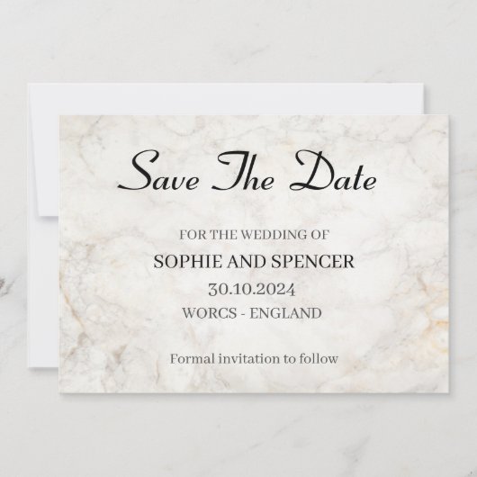 Save The Date Marbre gris classique Enregistrer la date (Devant)