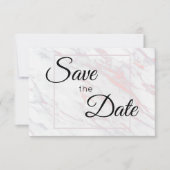 Save The Date Marbre rose et gris moderne (Devant)