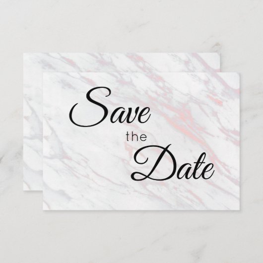 Save The Date Marbre rose et gris moderne (Devant / Derrière)