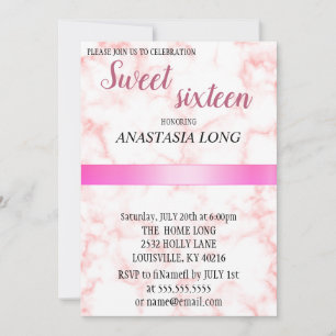 Save The Date Marbre rose moderne et élégant