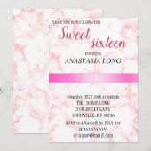 Save The Date Marbre rose moderne et élégant (Devant / Derrière)