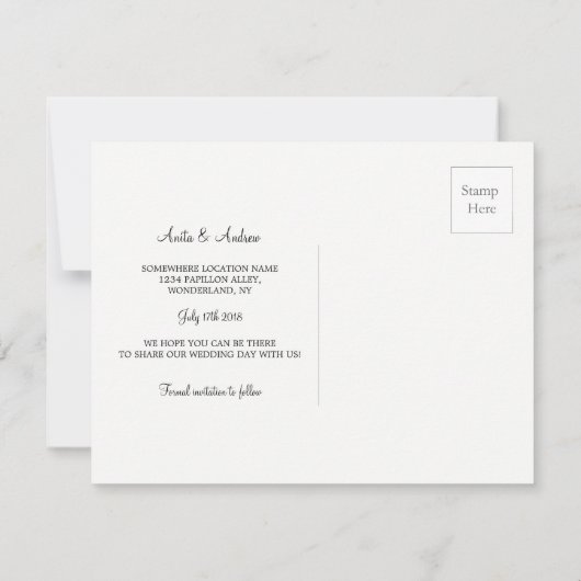 Save The Date 'Marchez avec moi' Enregistrer la conception de la (Dos)