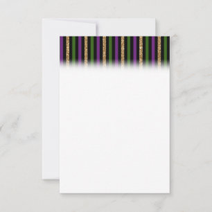 Save The Date Mardi Gras Lignes Verticales Paillettes Dorées NOL