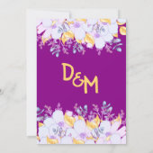 Save The Date Mardi Gras violet et or | Floral mauve doux (Dos)