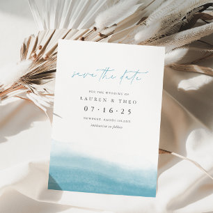 Save The Date Marées de récif Élégante Aquarelle côtière simple