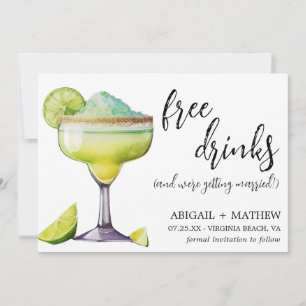 Save The Date Margarita Funny Drink Mariage photo moderne tendan