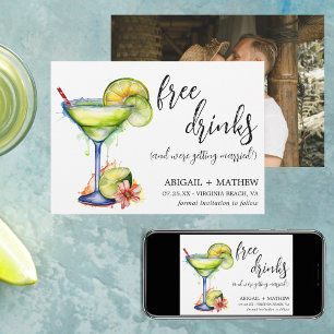 Save The Date Margarita Funny Drink Mariage photo moderne tendan