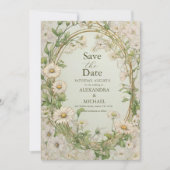 Save The Date Marguerite Daisy Dusty Mariage (Devant)