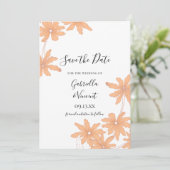 Save The Date Marguerites orange sur mariage blanc Enregistrer l (Debout devant)