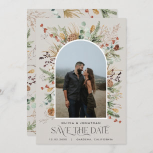 Save The Date Mariage 1 arche photo aquarelle botanique floral