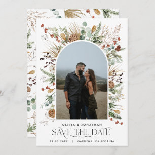 Save The Date Mariage 1 arche photo aquarelle botanique floral s