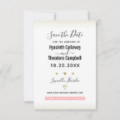 Save The Date Mariage 2020 Calendrier Blush Pink Gold 3 Photos (Dos)